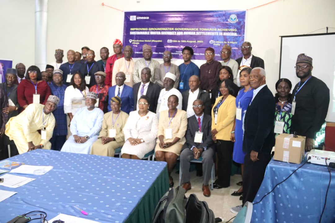 ubmagashi's tweet photo. Workshop on improving Groundwater Governance towards achieving sustainable water security for human settlements in Nigeria, organised by the UNESCO Regional Office in collaboration with NWRI held at Rockview Hotel Wuse Abuja on Tues 15th August 2023. https://t.co/fsAOrcSgQ2