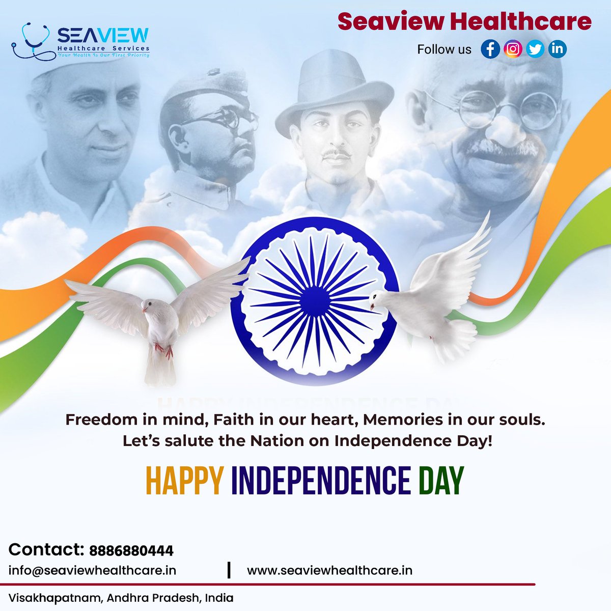 Seaview Healthcare (@seaviewhealth) on Twitter photo Let's keep the memories of all the people who sacrificed their lives for our country alive. Wishing you a Happy Independence Day 2023!
.
.
#flag #holiday #celebrate #instadaily #bharat #indianflag🇮🇳 #thindependenceday #proudindian #seaviewhealthcare
.
Follow us <a href="/SeaviewHealth/">Seaview Healthcare</a> Let's keep the memories of all the people who sacrificed their lives for our country alive. Wishing you a Happy Independence Day 2023!
.
.
#flag #holiday #celebrate #instadaily #bharat #indianflag🇮🇳 #thindependenceday #proudindian #seaviewhealthcare
.
Follow us <a href="/SeaviewHealth/">Seaview Healthcare</a>