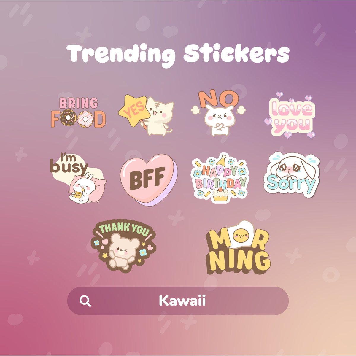 joinwiith's tweet photo. Introducing our new Kawaii-inspired sticker pack on #WiithApp! 🤩 Show off your love for all things #Kawaii with our unique collection. 🎉 #ShareWiith the vibes. https://t.co/kOTQM2yabN