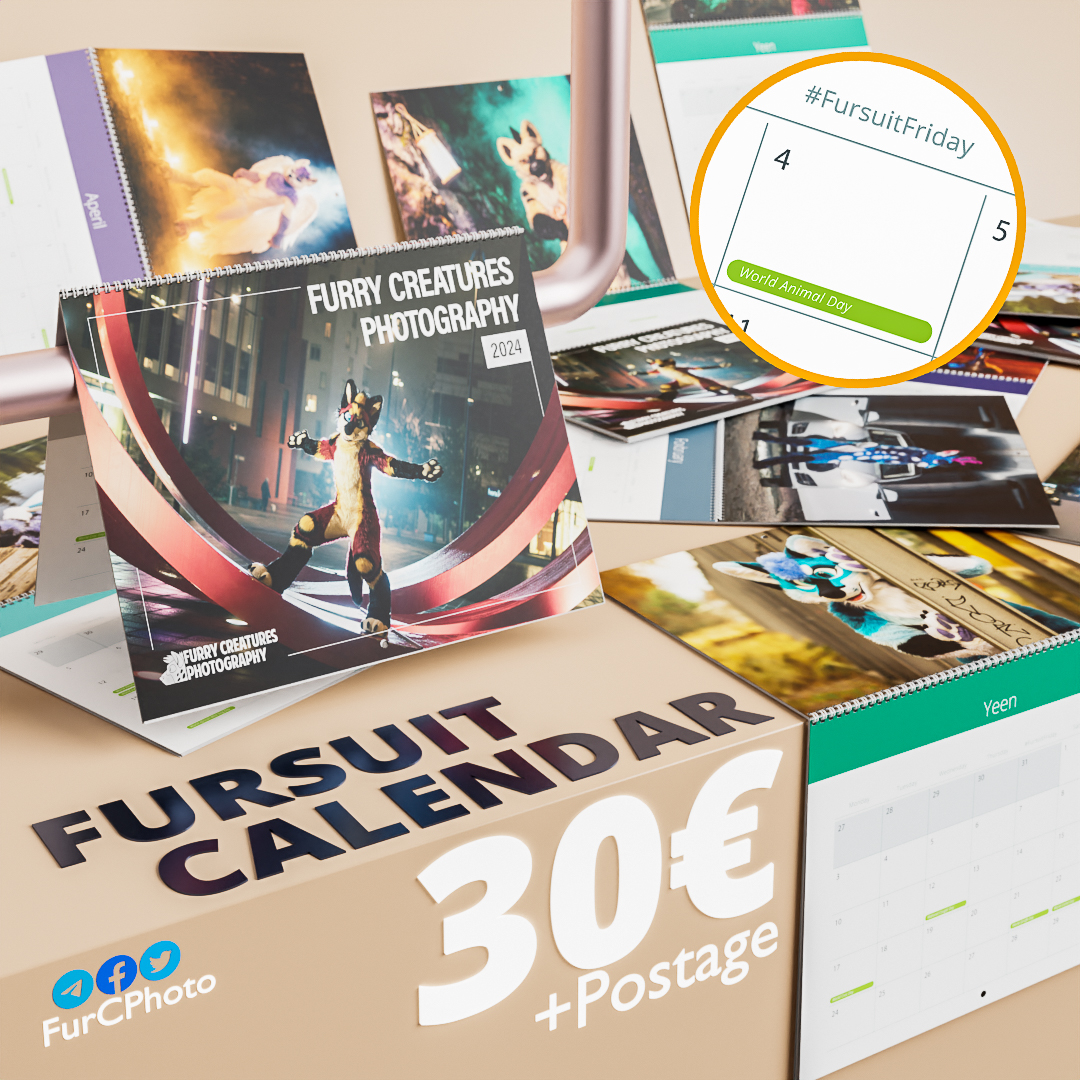 FurCPhoto's tweet photo. ⭐⭐⭐ CALENDAR   RAFFLE ⭐⭐⭐
My calendars are back and you can finally order online: https://t.co/6Ojly4k3z1
The best 13 pictures of cute fursuits I've taken over the year, animal days and bad furry puns :) 
Want one for free? Raffle rules in comment. https://t.co/EJ0J0tHC1S