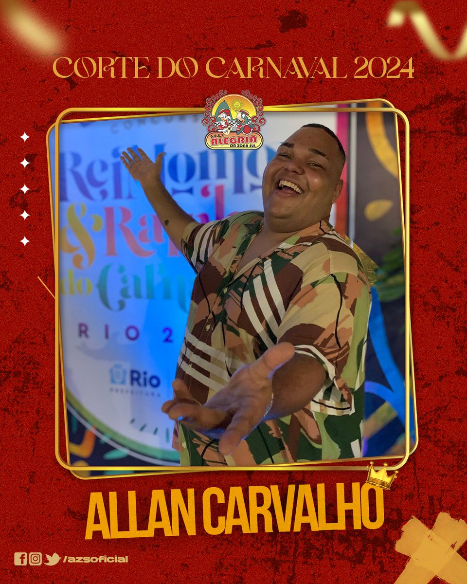 azsoficial's tweet photo. A semana começou bem e com novidades! Allan Carvalho, coreógrafo da nossa comissão de frente vai concorrer ao posto de Rei Momo do Carnaval 2024! 🦜

A fase de eliminatória será no dia 18/08, sexta-feira, a partir das 18h, na Cidade do Samba. Boa sorte, Allan! https://t.co/Vl9An9tmML