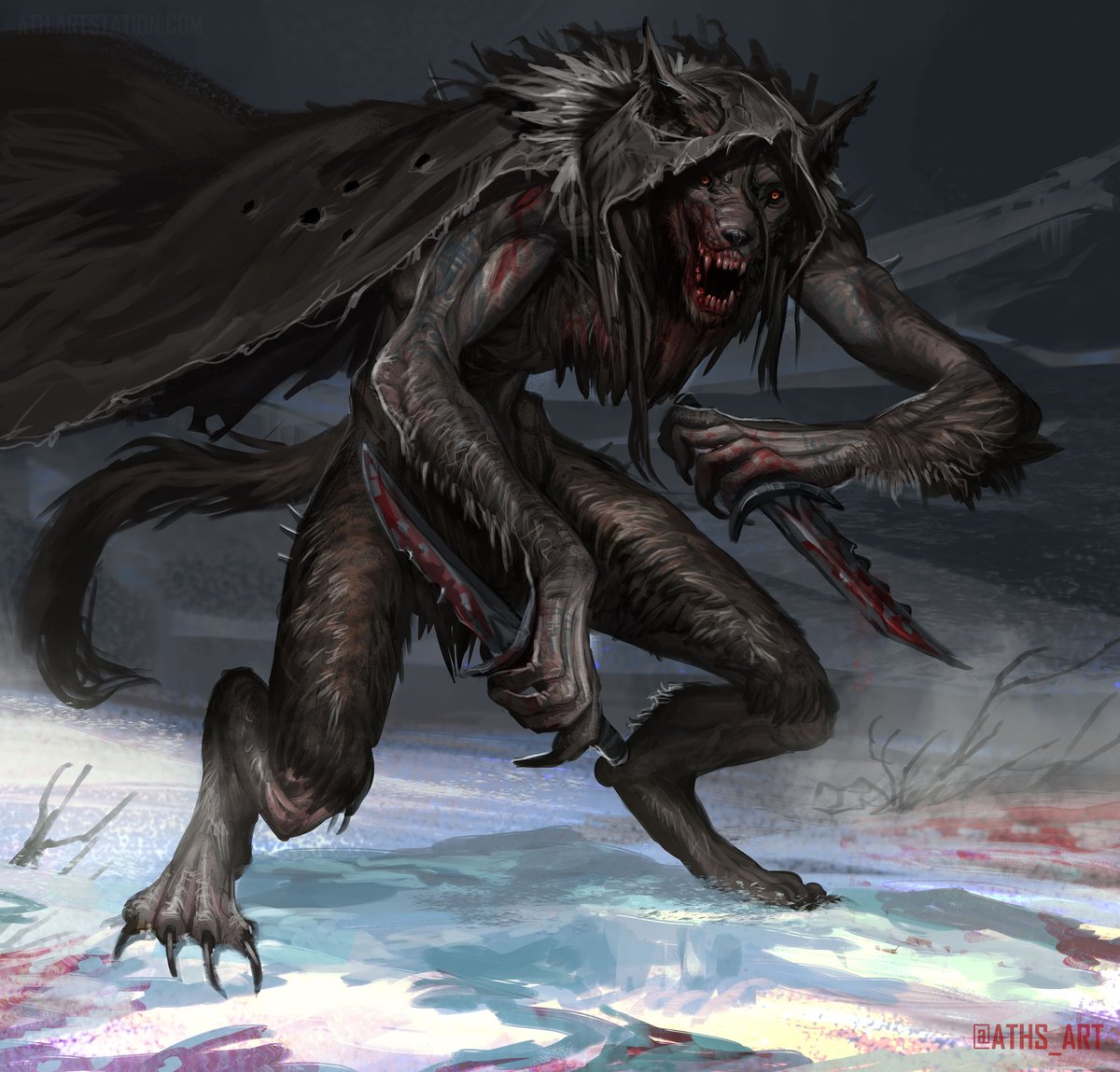 Aths_Art's tweet image. Rogue Wolf
Going to post an unhooded version soon!
#werewolf