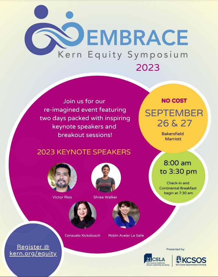 Registration is open for our EMBRACE Equity Symposium! Registration for this 2 day event is FREE! We are excited to offer inspiring keynote speakers &amp; engaging breakout sessions. Register today! 
kern.org/equity/