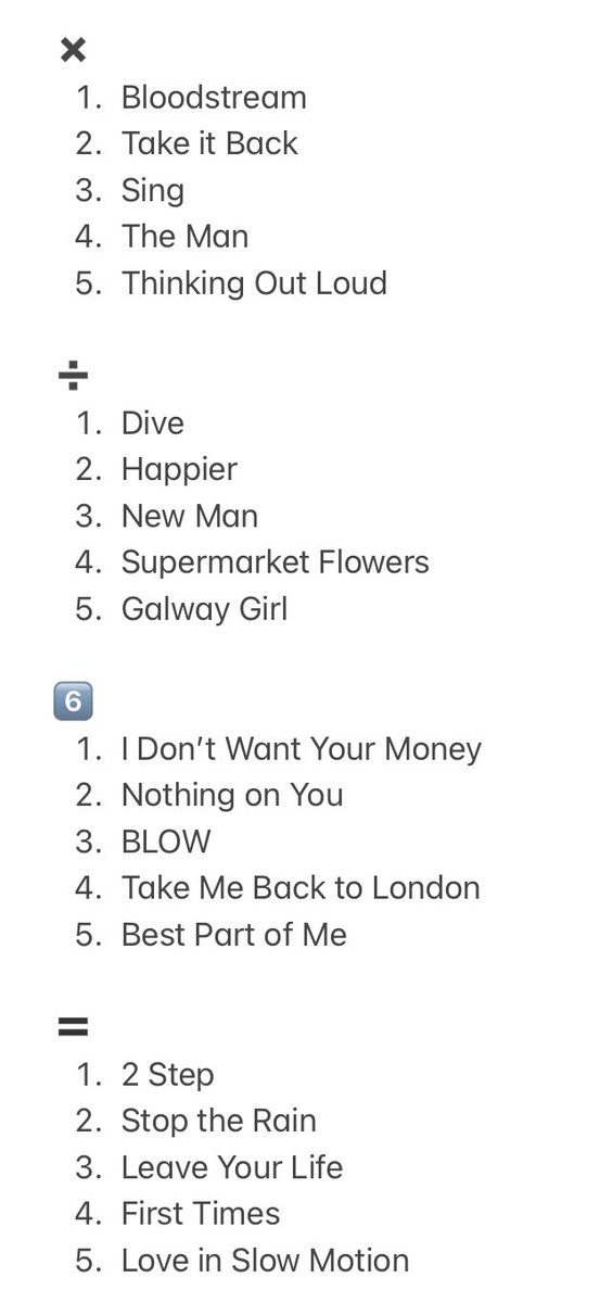 emilypecinovsky's tweet photo. My top 5 everything for my number one 🤩 Ed Sheeran favorites!! https://t.co/ugQZz25rFV