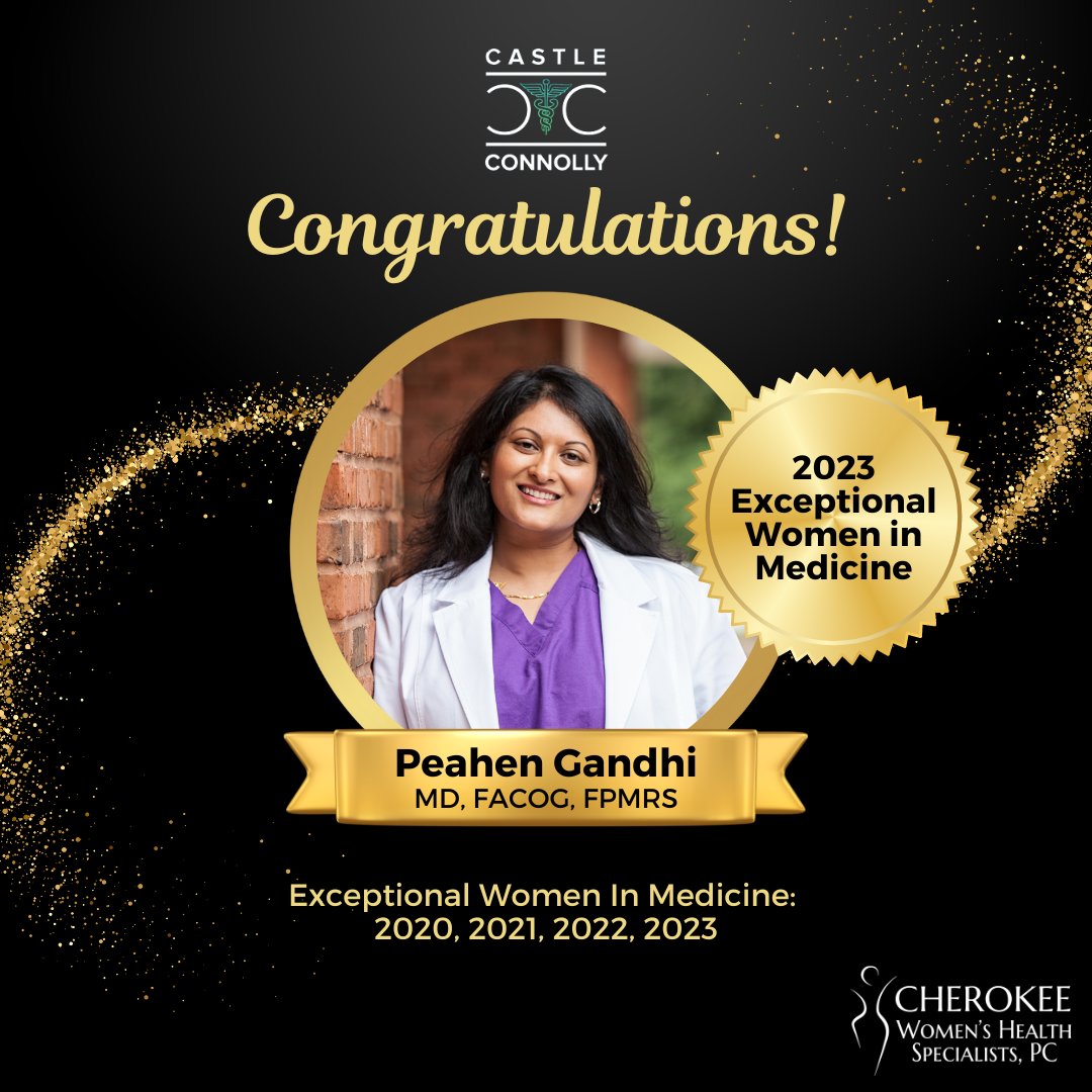 atlantaobgyn's tweet photo. A big congratulations to our very own Dr. Gandhi for being awarded Castle Connolly's recognition as an exceptional woman in medicine for the 4th year in a row!  🥳🏆Join us in celebrating this remarkable achievement that highlights Dr. Gandhi's dedication and excellence! 😍 https://t.co/lr7unhpaZ8