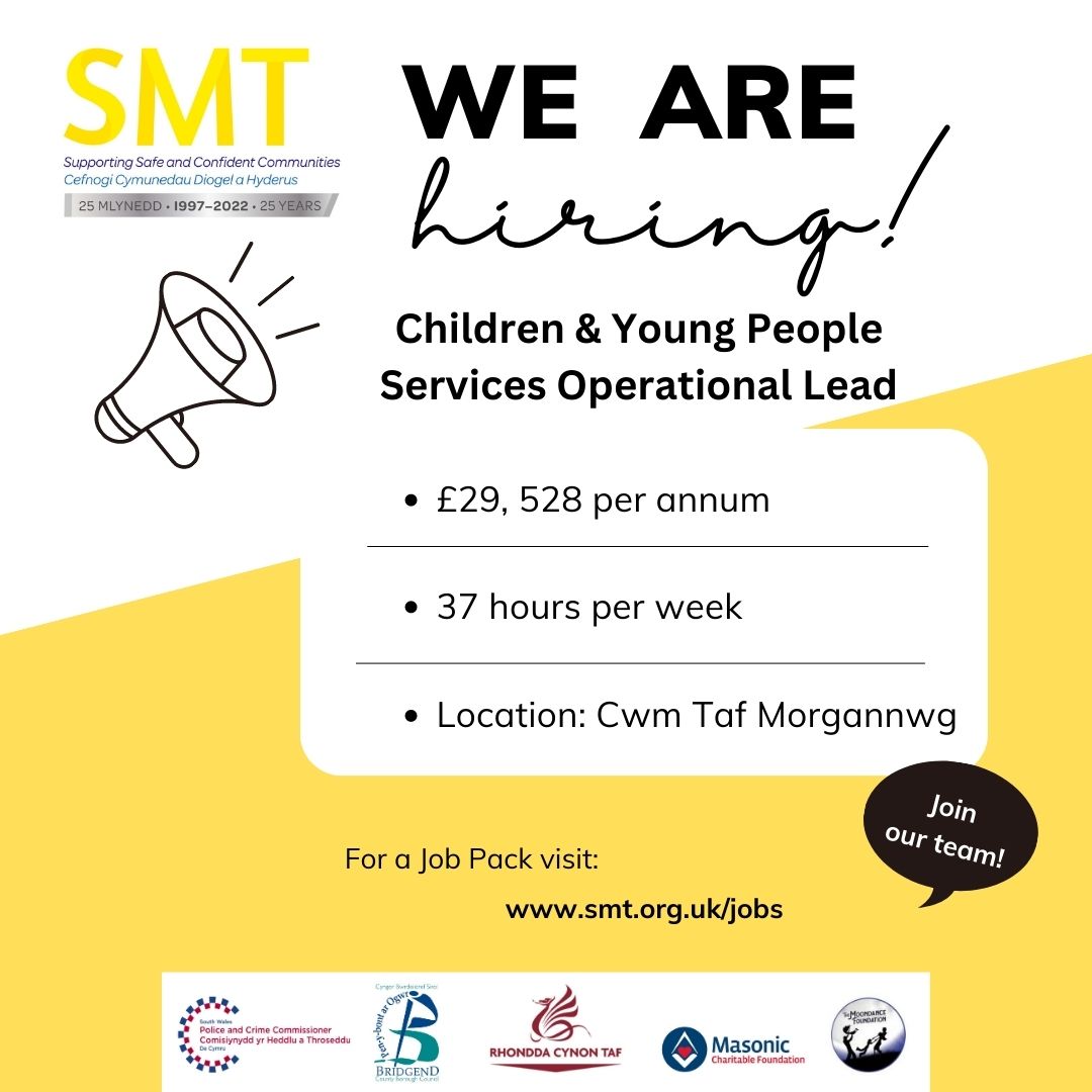 SMT (@smtcymru) on Twitter photo We are seeking an exceptional individual with demonstrable experience of team leadership and/or management of staff supporting children and young people who have experienced domestic abuse.  Visit smt.org.uk/jobs for further information and an application
#DomesticAbuse We are seeking an exceptional individual with demonstrable experience of team leadership and/or management of staff supporting children and young people who have experienced domestic abuse.  Visit smt.org.uk/jobs for further information and an application
#DomesticAbuse