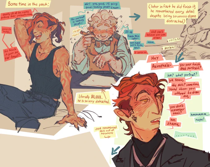 I was thinkin bout how aziraphale canonically knows how to draw and did this dumb comic 