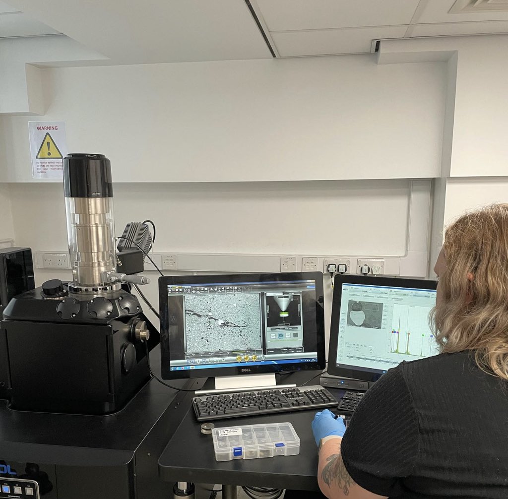 Had a fantastic time at @livuni doing SEM analysis on some of my copper slags & conglomerates, for my PhD research. The analysis and training was funded by the @UniShefArch ‘s Andrew Sherratt Fund. It will give further understanding on how the copper smelting furnaces functioned.