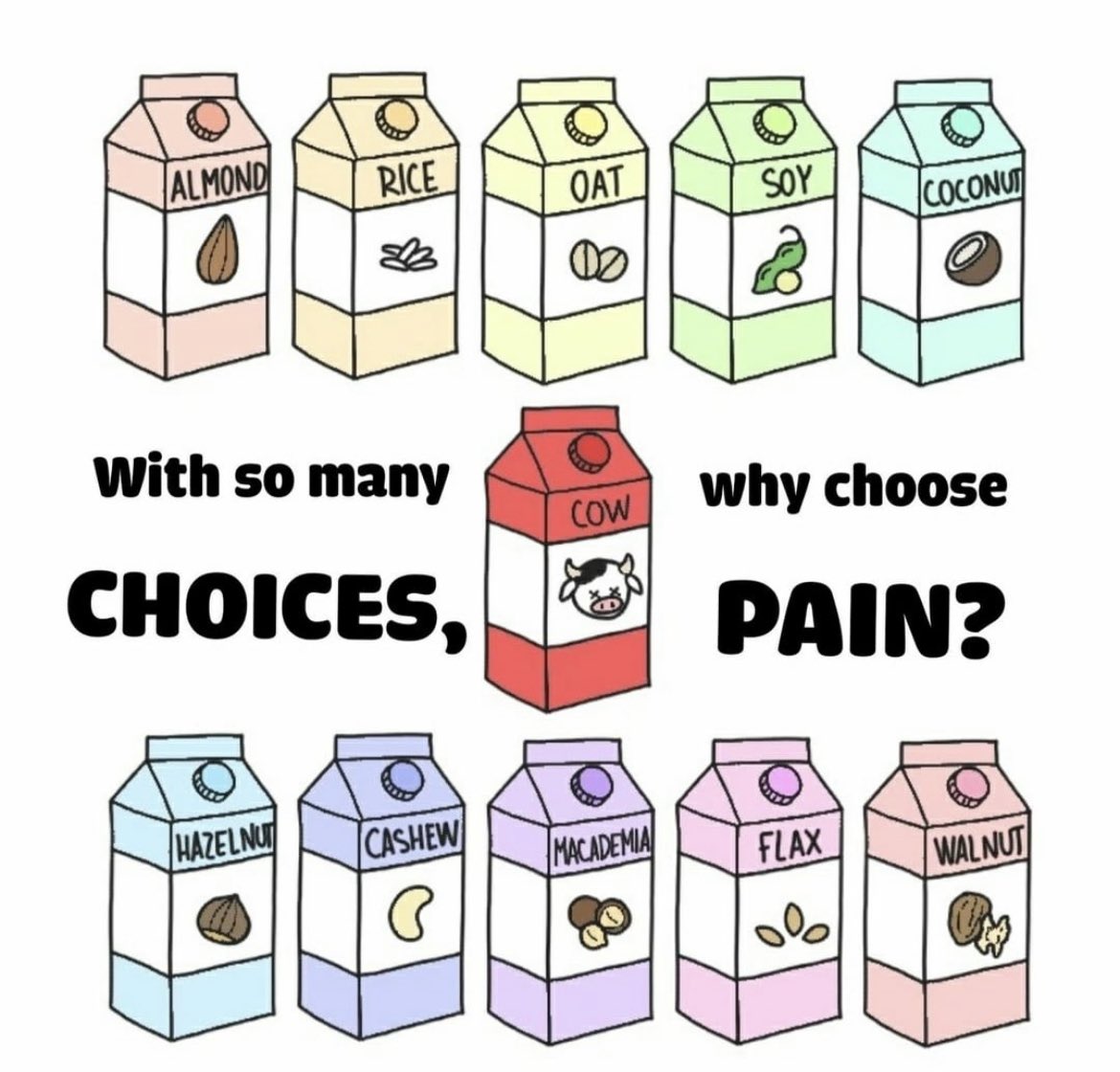 vegansarcasm's tweet photo. Which one is your favorite? 🌱 #vegan https://t.co/7vRbWyriGa