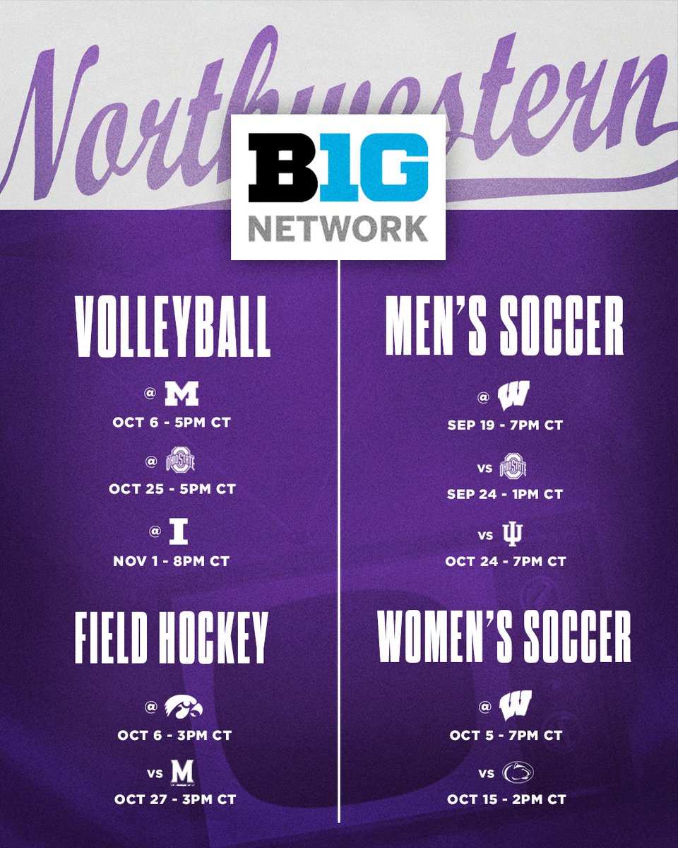 On the B1G screen 📺 Catch the 'Cats on @BigTenNetwork this fall!