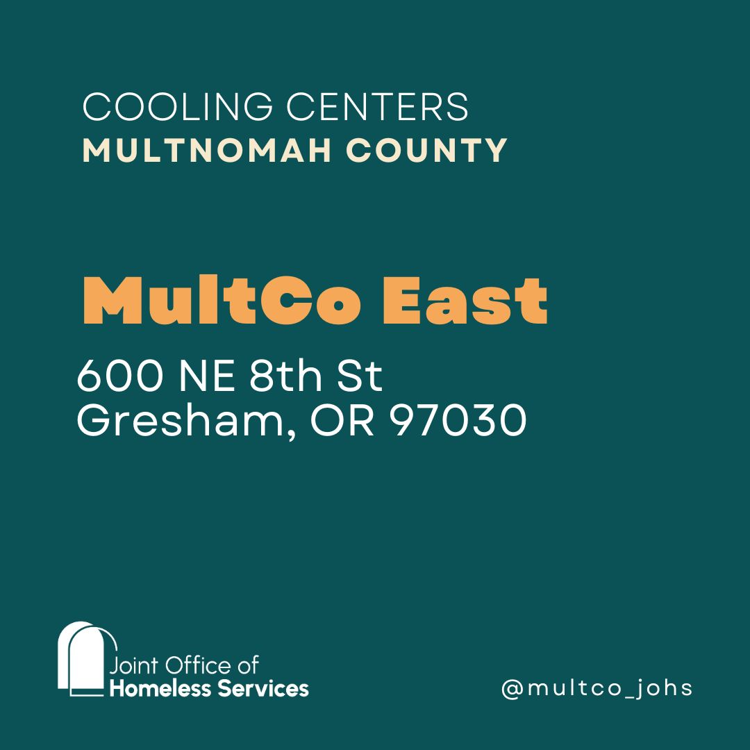 The following cooling centers are open today! 

These buildings are open to the public and provide air conditioning and a place to cool off during high heat. If you don’t have air conditioning, go to a community cooling center or cool space.