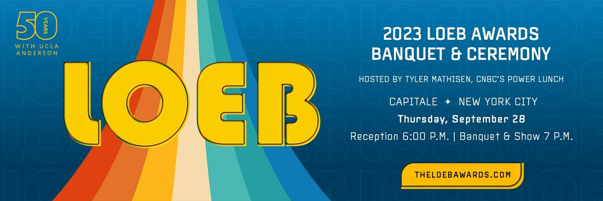 PRNBiz's tweet photo. The 2023 #LoebAwards career honorees and competition finalists announced for the highest honors in business journalism in the #USA. The Sept 28 banquet in #NYC will reveal winners &amp; celebrate Stephen Adler and @NRiveraBrooksLA https://t.co/m7GEEpkGuE https://t.co/9SfowztFos