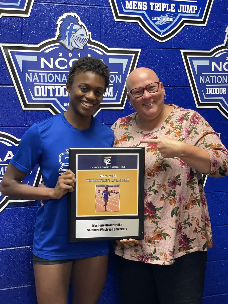 Conference Carolinas Female Athlete of the Year is a pretty big deal!

We are so proud of this young lady and all she has accomplished as a Warrior!

Congratulations Mycherie Onwuzuruike! 

#teamswu #ncaad2 #conferencecarolinas #tf #d2 #trackandfield