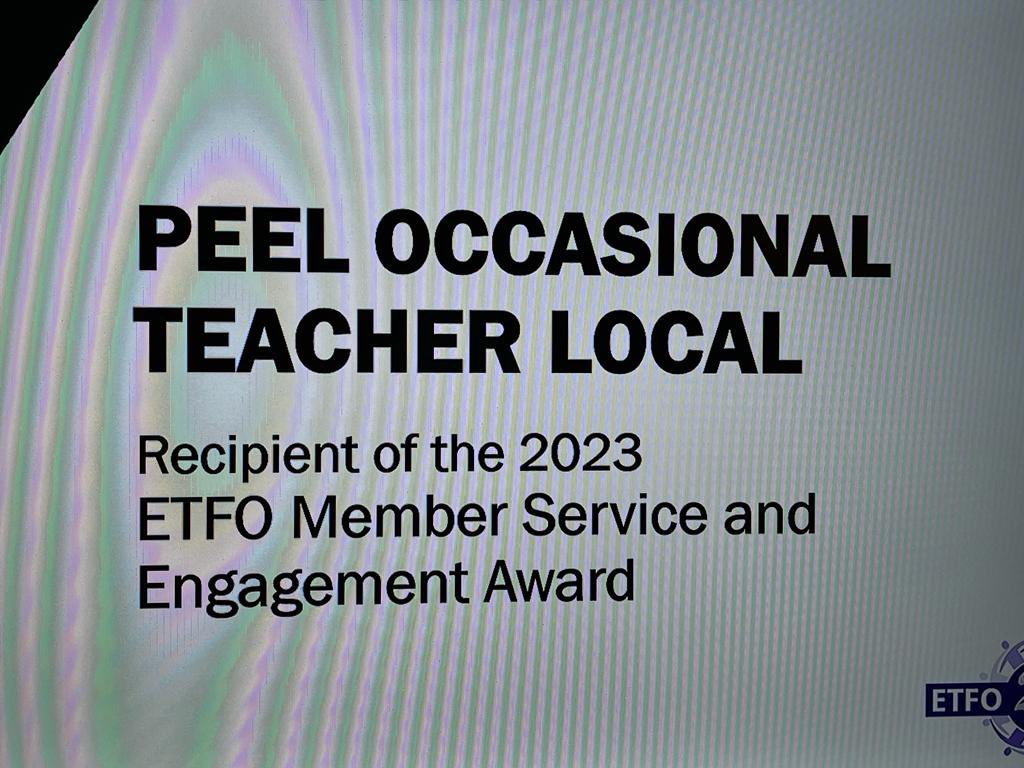 Kudos & congrats to our Sister local, PEOT, on their receipt of the 2023 #ETFO Member Service & Engagement Award. Their Occasional Teacher Mentorship Program is a powerful example for all locals & is foundational to teacher development. #OntEd #OnLab #ETFOAM2023 #ETFOStrong