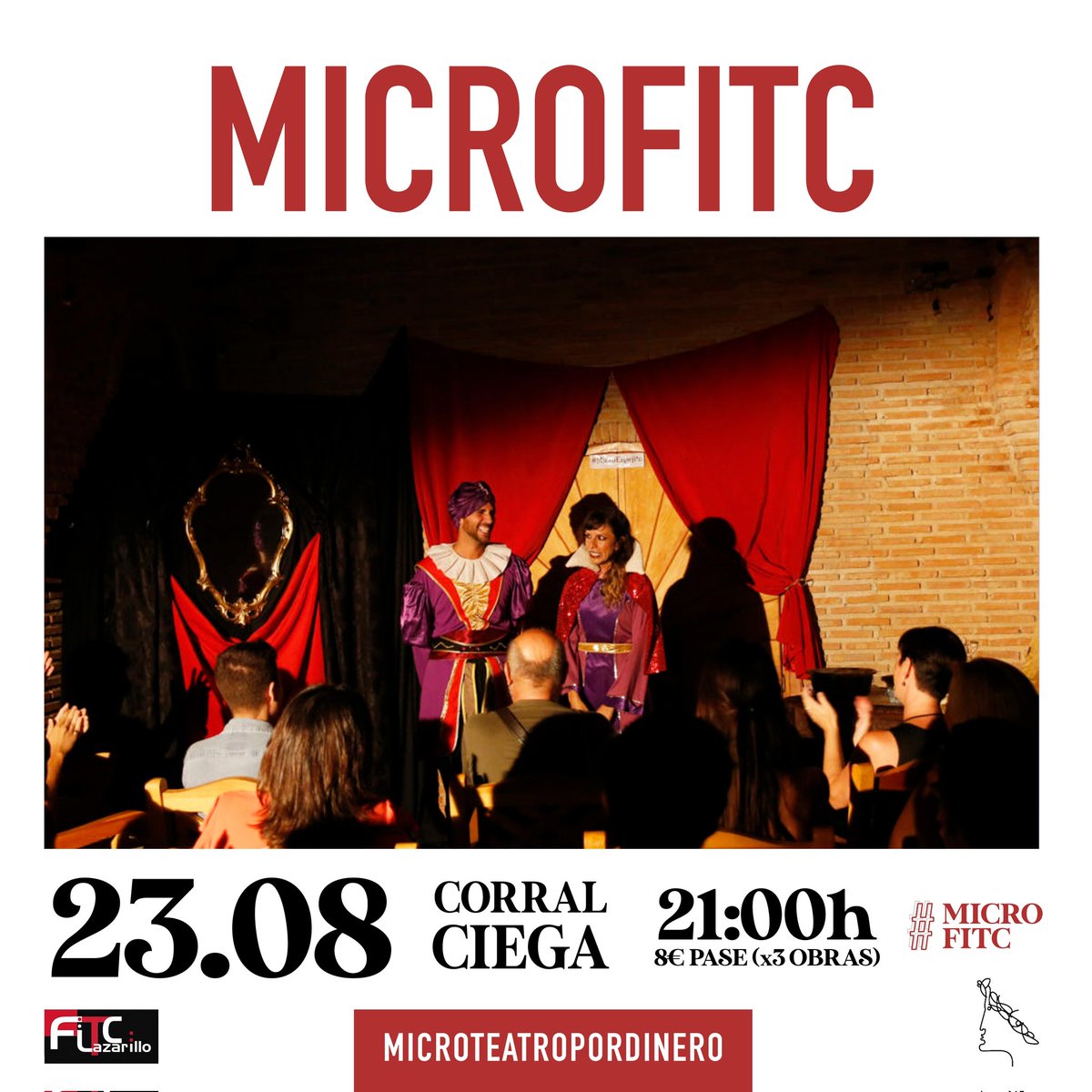 FITC_Lazarillo's tweet photo. Un año más, @microteatro nos acompaña con tres montajes para pasar una noche mágica de festival ✨
Nos vemos en el #CorralFITC para disfrutar del #MicroFITC 😉
#EstoEsFITC https://t.co/5n69EHj9In