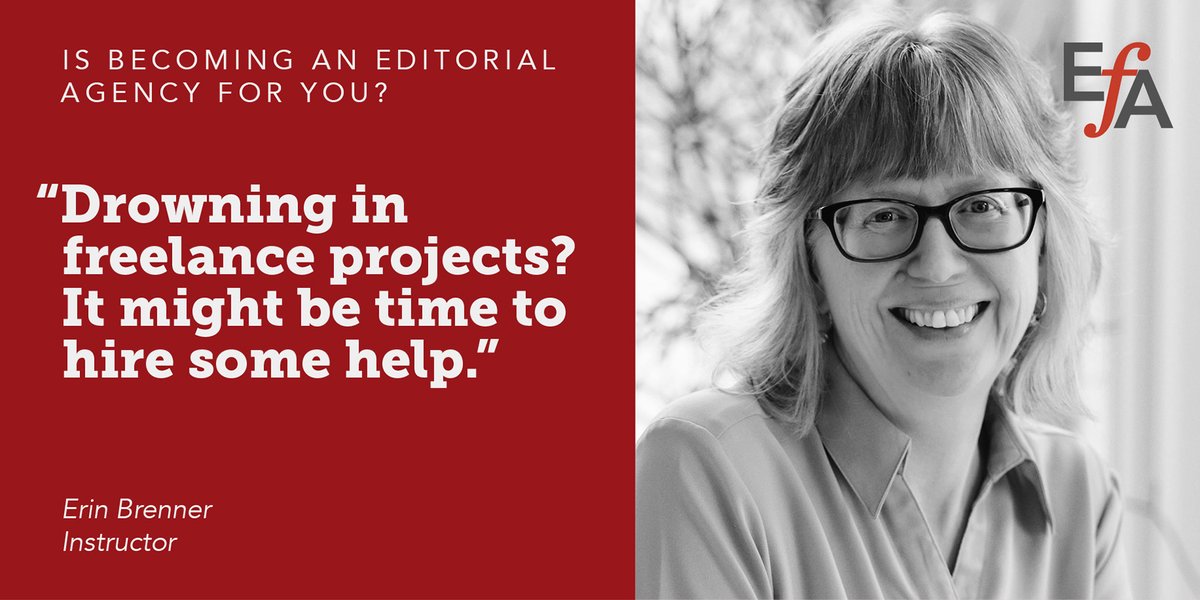 LAST CALL! 📚 Fully booked? 💸 Unable to raise your rates? 🙅 Turning away work? 😫 Feeling stuck? In this 90 min webinar you’ll learn what you need to decide if starting an editing agency is right for you. Free for EFA members! Closes 8/22 To register: the-efa.online/ed-agency