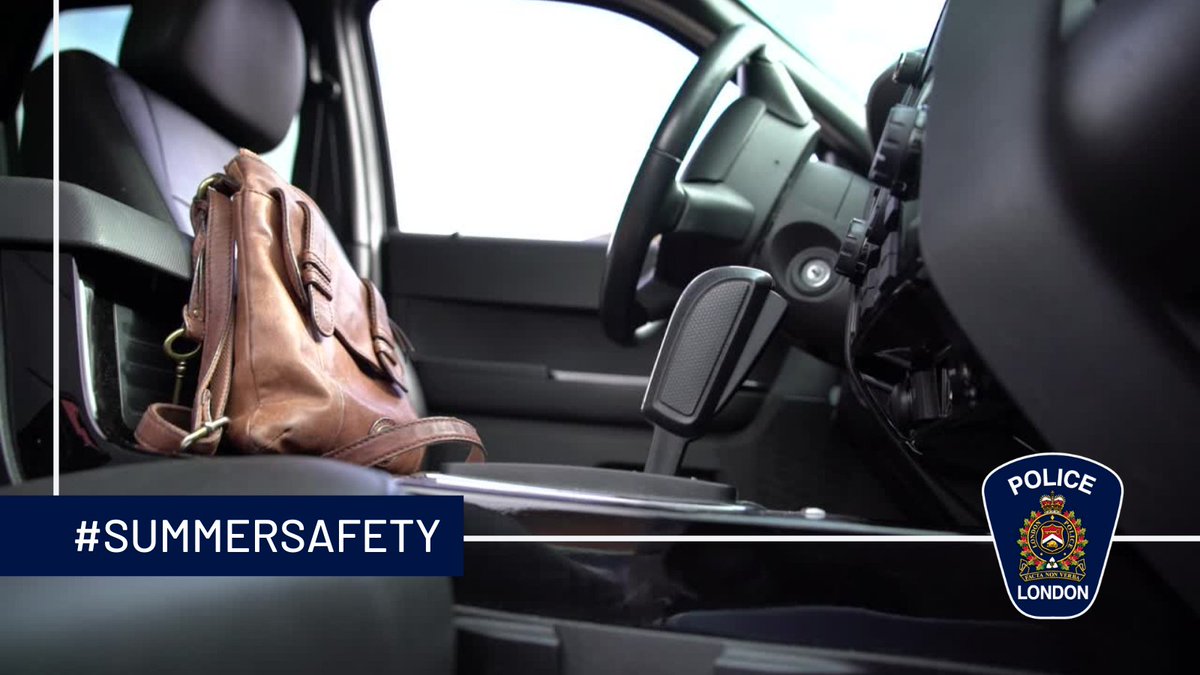 Never leave valuables in your vehicle. 👛 Thieves are always on the lookout for opportunities to steal. Bring your items along with you and always lock your vehicle. If you have to leave them behind, make sure they are out of sight. bit.ly/3akki5a #SummerSafety #LdnOnt