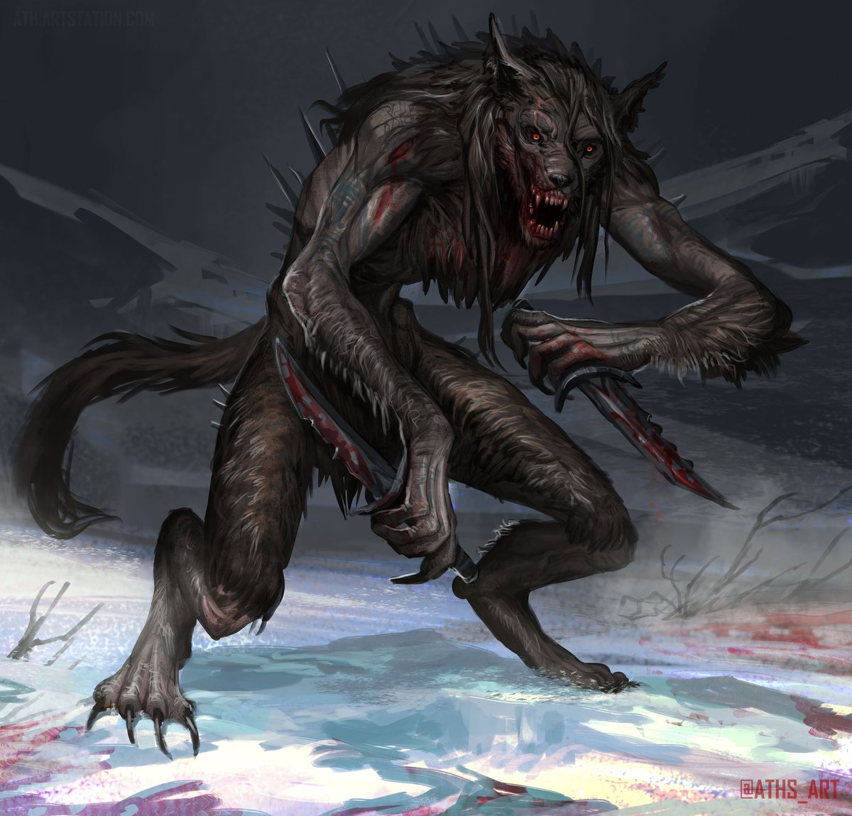 Aths_Art's tweet image. Rogue Wolf (no hood)
Vampire next?
#werewolf