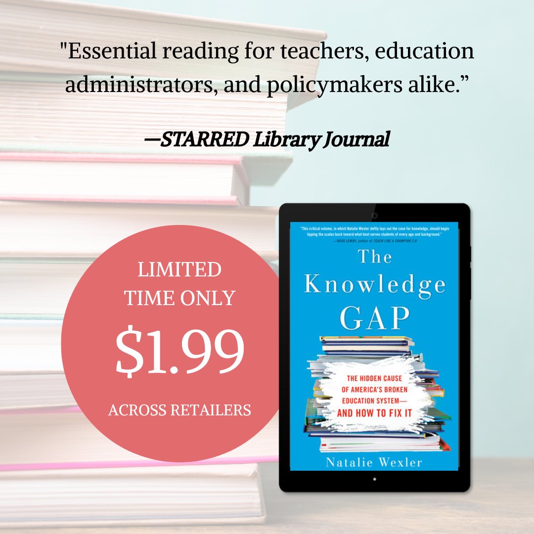 natwexler's tweet image. Great news: for a limited time, the e-book version of The Knowledge Gap will be available for $1.99, wherever books are sold.

Spread the word!