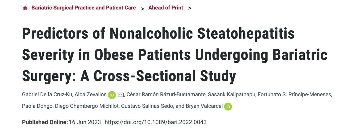 AZevallosMD's tweet photo. I am pleased to share some of our recent publications with my mentors and colleagues from LifeBridge Health, Johns Hopkins Medicine, and my peers from Peru 🇵🇪. I am grateful for the opportunity to work with them and to acquire new knowledge in surgery and research. https://t.co/OePMkjBVsN