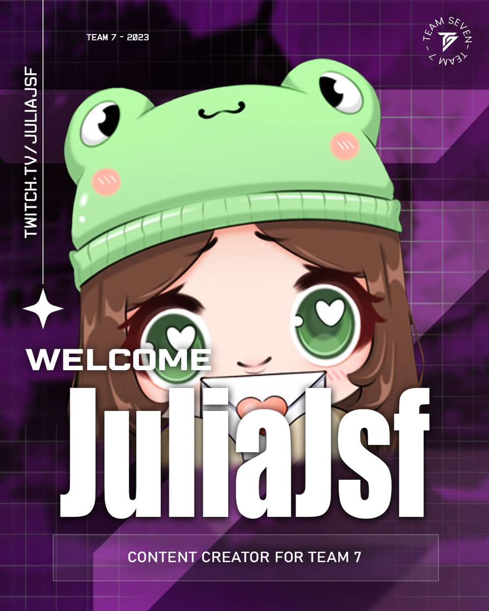 Welcome our NEW Content Creator <a href="/wesleyjosephfan/">jul</a> 

Julia7 joined uns als CC und repräsentiert damit als eine der ersten T7 auf Twitch. 🫡