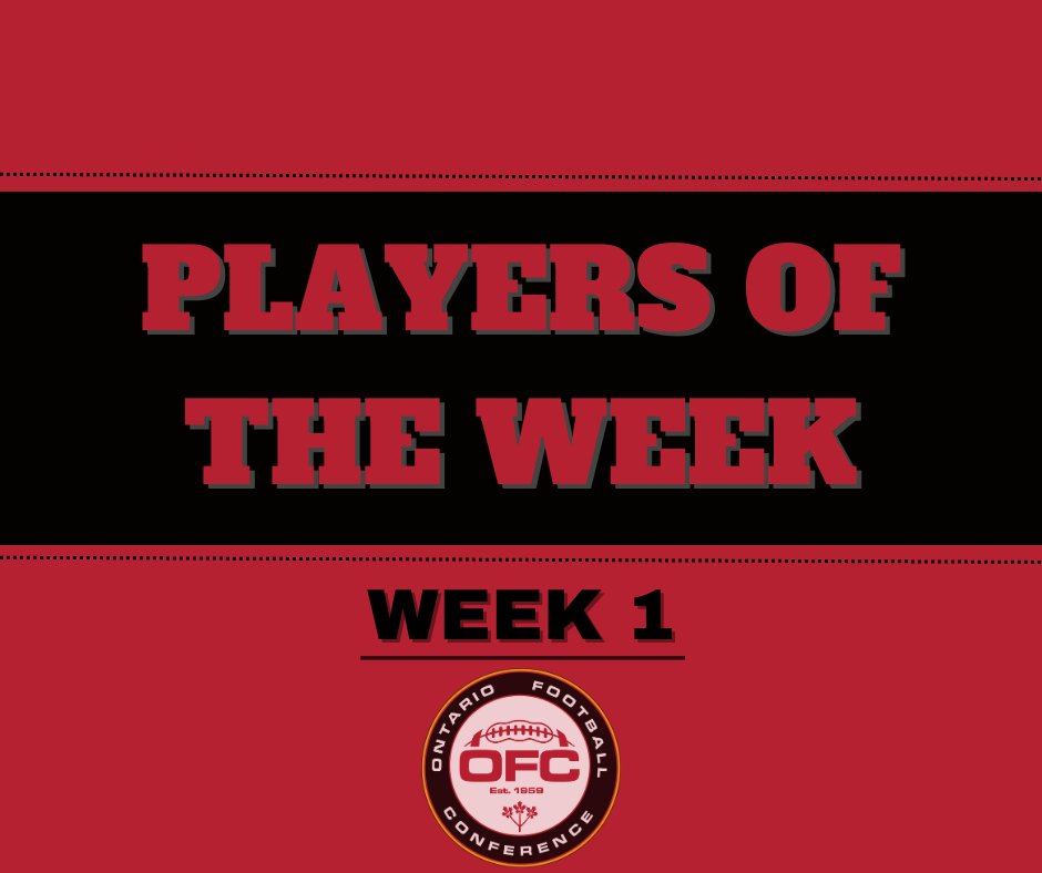 We are pleased to announce our players of the week for week 1 of the regular season. 

𝗙𝘂𝗹𝗹 𝗿𝗲𝗹𝗲𝗮𝘀𝗲: bit.ly/3KGH6eT #OFCFootball #CJFL 

<a href="/CJFLnews/">CJFL News</a>