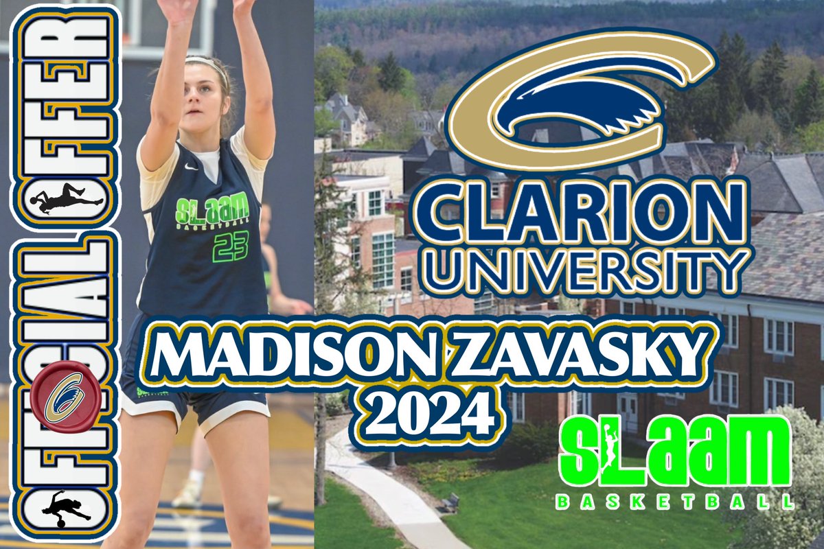 Congratulations to @MadisonZavasky with an offer to play for @ClarionWBB &  @_CoachFleming @_CoachDFleming!!  
@Slaam2024Hurt @clarion_wbb #SLAAMFam