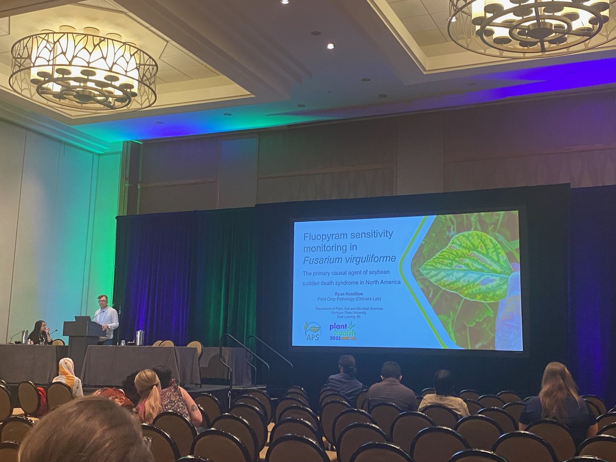 Thanks, everyone who attended my presentation on #fluopyram sensitivity monitoring in #Fusarium virguliforme! My first talk at APS #PlantHealth2023 was great!! 😁 @MartinChilvers1 @plantdisease @MichiganSoybean @BASFAgProducts  @MSUProjectGreen @CANRatMSU @MSU_PSM