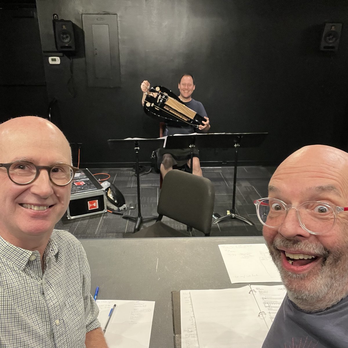 JeffreyRyanComp's tweet image. With writer James Fagan Tait and singer/hurdy-gurdist Bud Roach, workshopping our queer troubadour songs "Fin'amor" in residence at @MusicCentreBC's Adaskin Salon. What a gift to be in the room together, immersed in collaborative energy! Thanks @CanadaCouncil for the support.