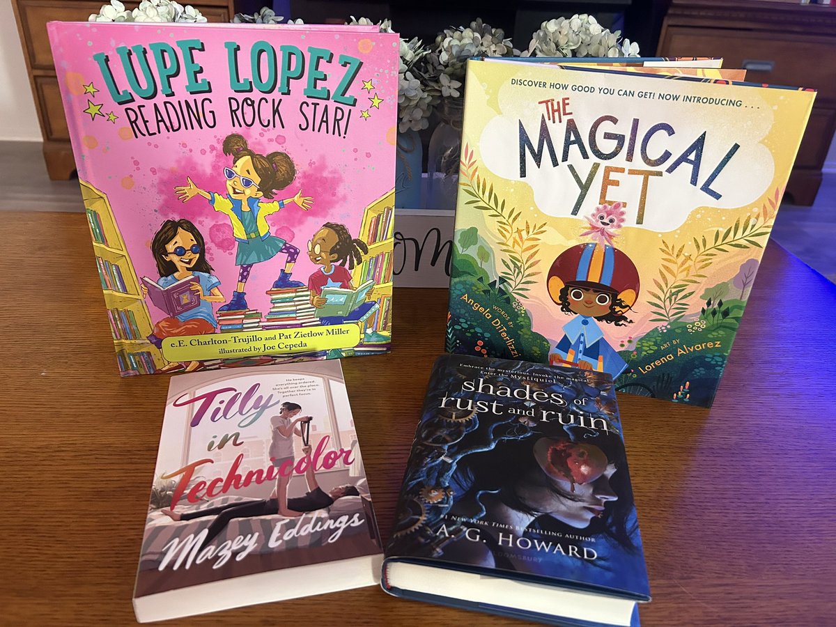 Adding two wonderful new titles to my classroom shelf and 2 to my personal shelf. Really excited to dive into #tillyintechnicolor. Love seeing #neurodivergent characters showing up more and more in positive ways! #kidlit #ireadYA