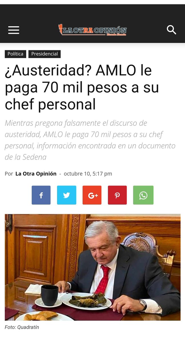 OskyElMagno's tweet photo. UN CORRIENTE DE GUSTOS CAROS EN PALACIO NACIONAL.
Se acabó la ladradera dea #Austeridad en Palacio Nacional.
Claro está que nunca ha habido tal cosa.
Pues resulta que AMLO le paga #70MilPesos a su #ChefPersonal, así lo indicó un documento que hackeo el colectivo Guacamaya a la Secretaría de la Defensa Nacional (Sedena).