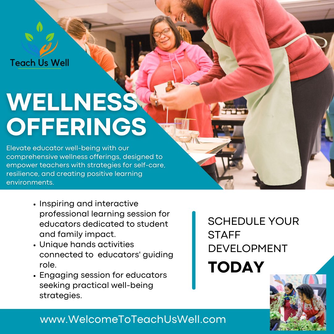 TeachUsWell's tweet photo. As the 23’-24’ school year begins we look forward to supporting school communities with their wellness initiatives! #Wellbeing #wellness #Back2School #educators #teachertwitter https://t.co/ZQSr8cNUWr
