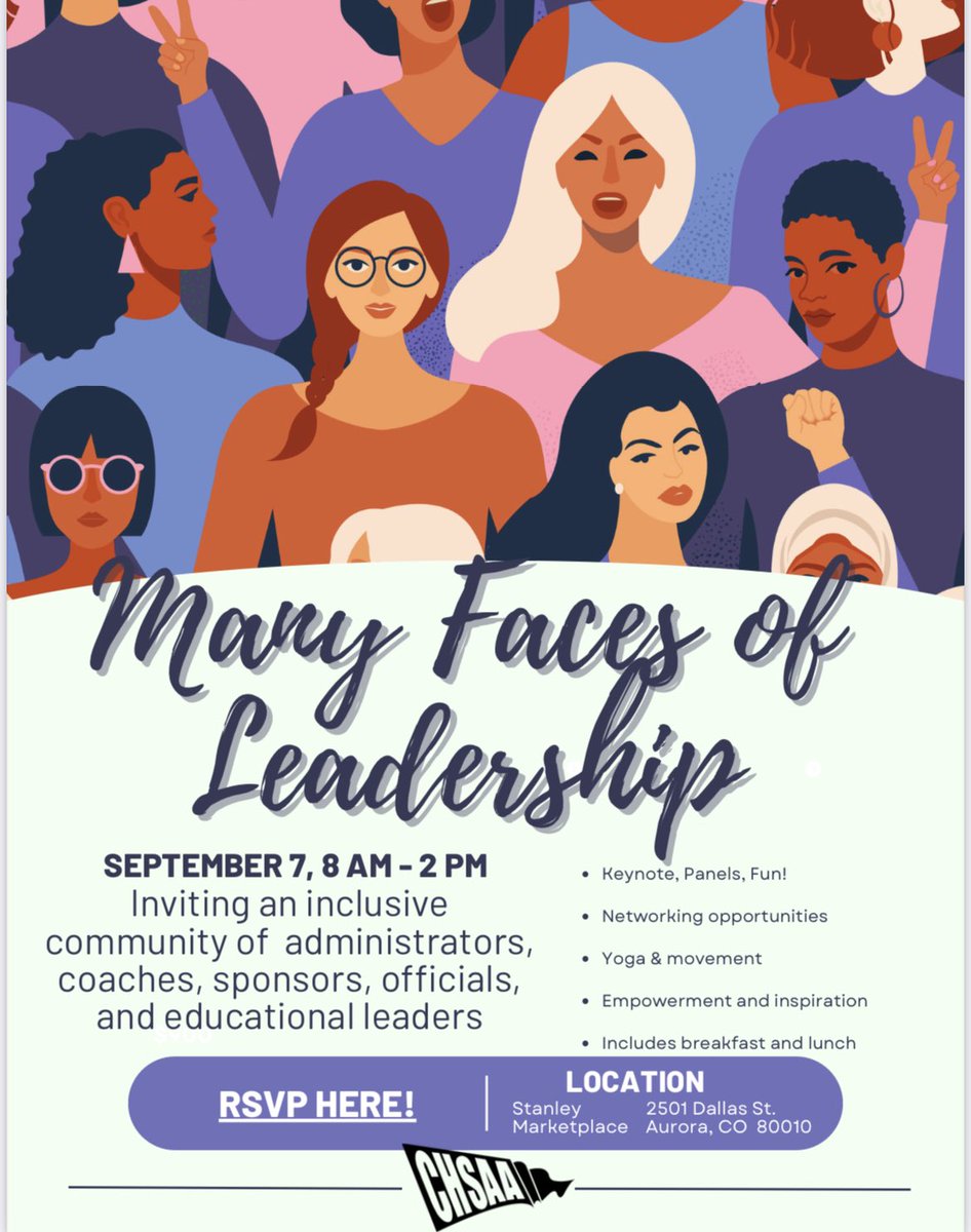 Join us for <a href="/CHSAA/">CHSAA</a> Women’s Leadership Conference on Sept 7!! RSVP HERE: fs16.formsite.com/grAehi/3cqsusk…