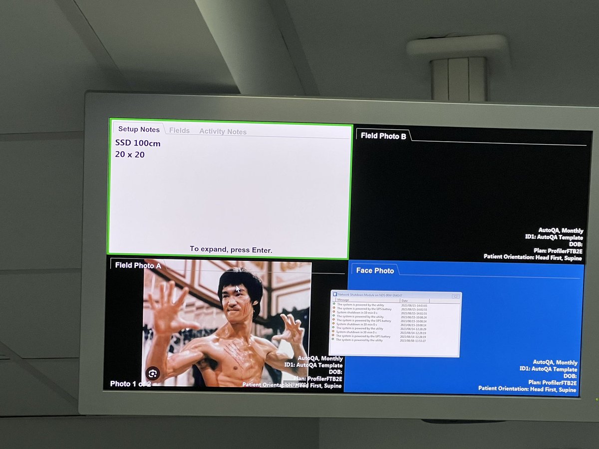 I was working with my <a href="/aapmHQ/">American Association of Physicists in Medicine</a> colleague David today and he decided our #DICOM qa plan be the fiercest <a href="/VarianMedSys/">Varian</a> plan in honor of #BruceLee #EnterTheDragon (go see it in theaters tomorrow only!) #CleClinicCancer