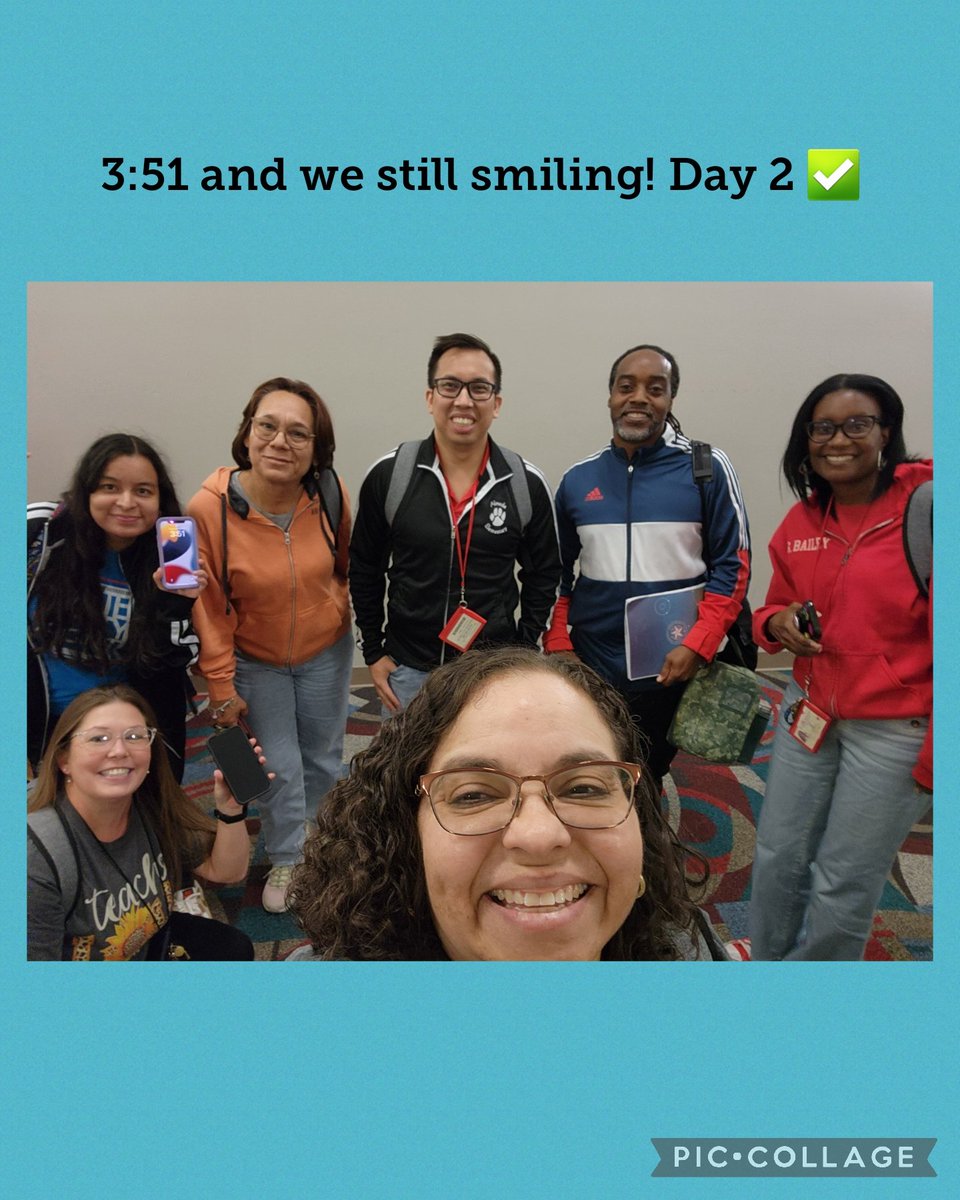 Anlyacosta's tweet photo. Day 2 ✅️ We were present and engaged. In one session, the presenter asked us to let others answer.😂 @Almeda_Elem @Ian_Olmstead @deandra_waters https://t.co/qSqz1kKNMR