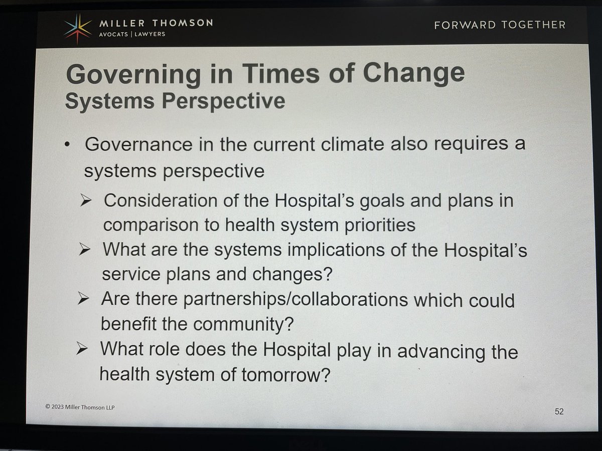 How will you lead today to advance the health system of tomorrow?
Pleasure to be invited to facilitate a Hospital Board Governance session where we talked about the Role of the Board in Health System Transformation and governing in times of change #ThoughtLeadership #Governance