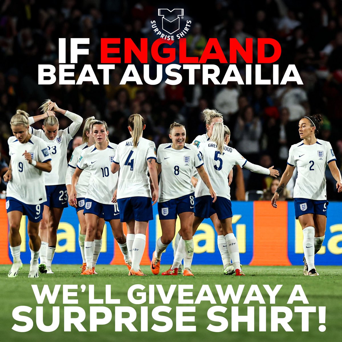 Surprise Shirts (@surpriseshirts) on Twitter photo It's time for a Lionesses Giveaway! 🦁
If England win against Australia, we'll giveaway a surpriseshirts.co.uk Mystery Shirt! 🏴👕
♻️ Repost
✅ Follow <a href="/SurpriseShirts/">Surprise Shirts</a>
That's all! Good luck ❤️🏆 #Lionesses It's time for a Lionesses Giveaway! 🦁
If England win against Australia, we'll giveaway a surpriseshirts.co.uk Mystery Shirt! 🏴👕
♻️ Repost
✅ Follow <a href="/SurpriseShirts/">Surprise Shirts</a>
That's all! Good luck ❤️🏆 #Lionesses