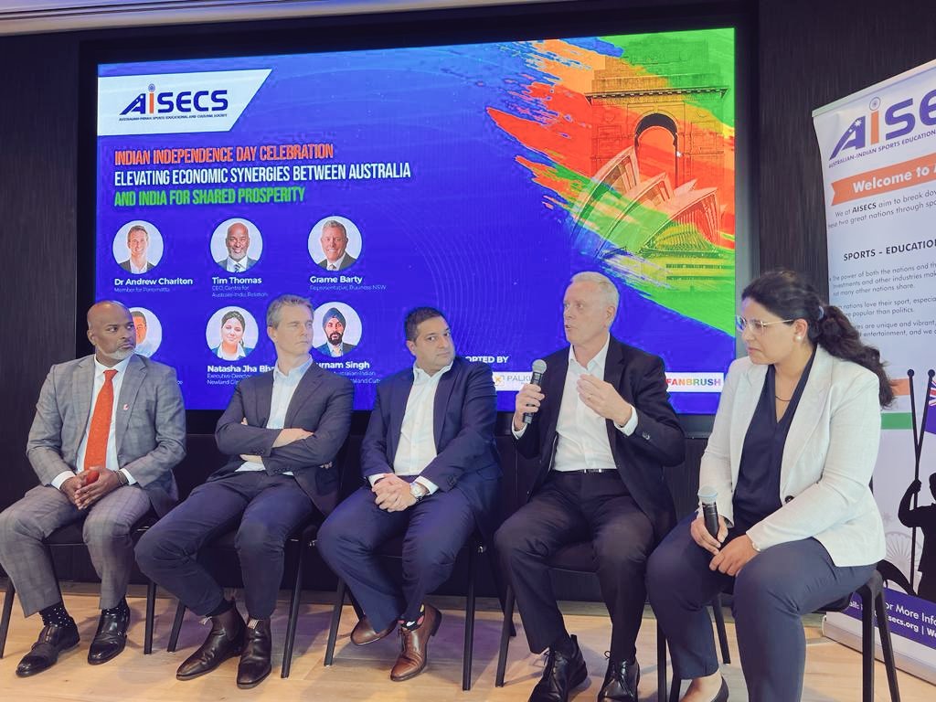 #IndependenceDay2023
Rich insights on building economic synergies and tangible outcomes #AustraliaIndia bilateral ties organised by <a href="/Aisecsinc/">AISECS</a>

<a href="/NewlandGlobal/">Newland Global Group/ न्यूलैंड ग्लोबल ग्रुप</a> <a href="/AusHCIndia/">Philip Green OAM</a> <a href="/HCICanberra/">India in Australia</a> <a href="/cgisydney/">Consulate of India in Sydney</a>