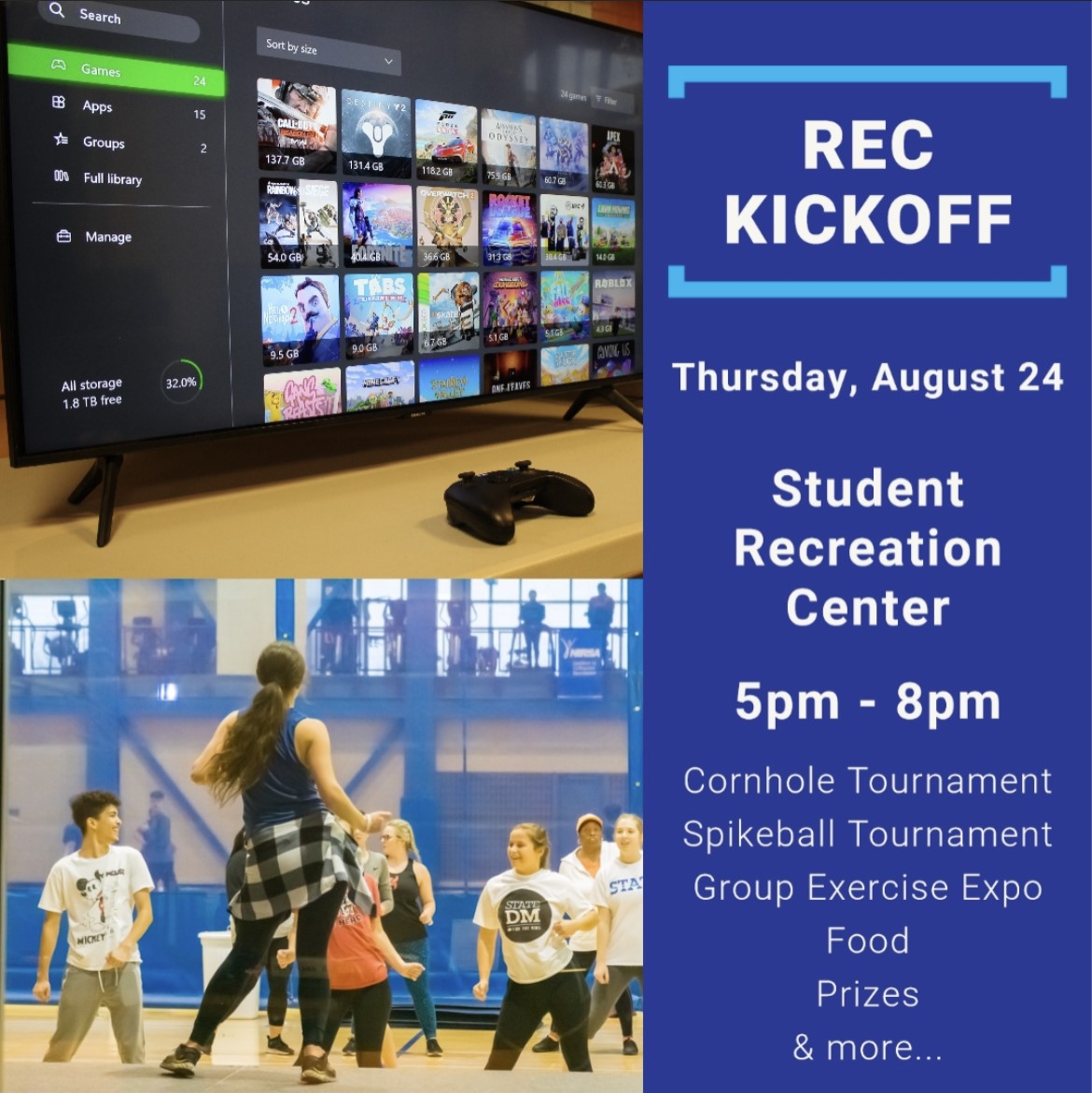 Join Campus Rec for their kickoff event tomorrow!