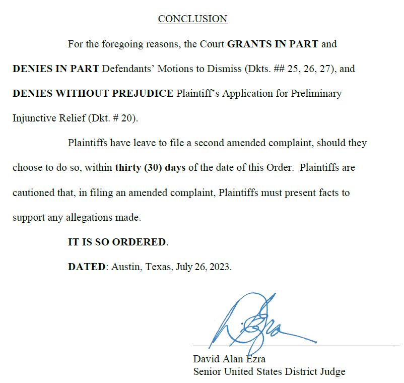RR_LizardKing's tweet photo. @Tyler2ONeil Your story is factually lacking.

Most of Story's claims were not upheld. Those that were not summarily dismissed are simply allowed to be argued in court, and Story still has a rather substantial burden, especially as the judge admonished him for filing claims lacking evidence. https://t.co/6t1qAD8Vwb