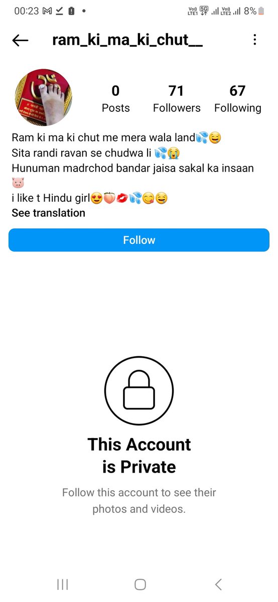 Why these kind of account available this is wrong for any religious beliefs. INSTAGRAM ACCOUNT SO KINDLY DELETE IT IT ASAP:instagram.com/ram_ki_ma_ki_c… also request the users to report this account as much as possit. @instagram @InstagramCo @MarkZucker_ @globaltimesnews @PMOIndia