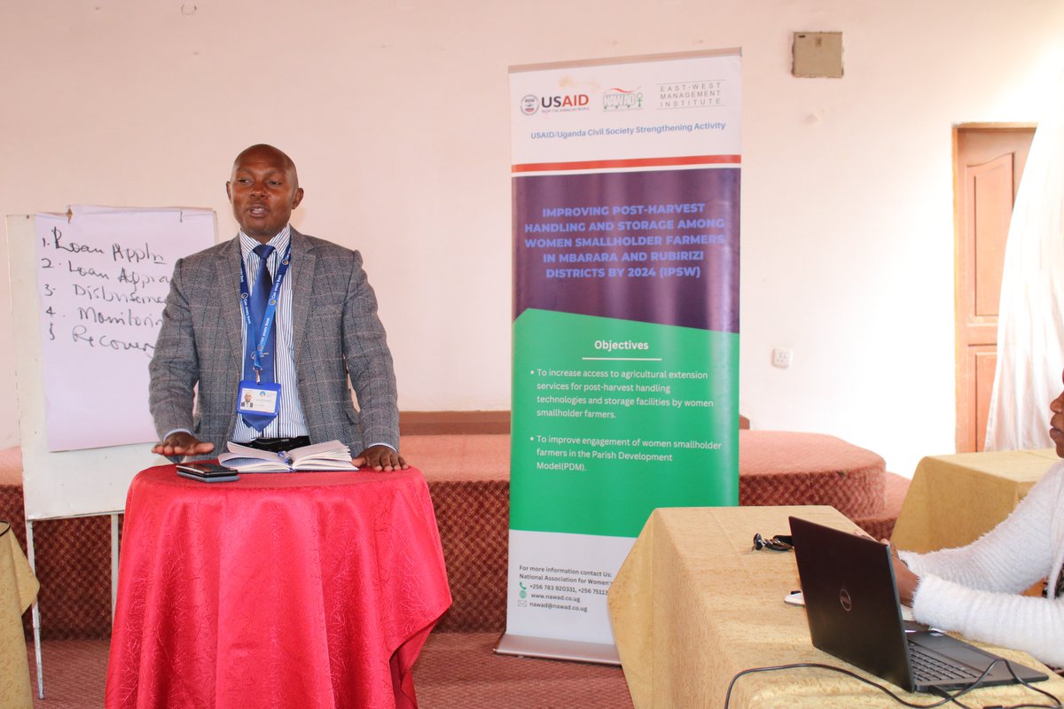 nawadorg's tweet photo. In managing micro-finances, the shorter the loan recovery period, the better. Robert Tugume Centenary Bank. 
Today, our staff  gained knowledge in credit management and loan recovery. NAWAD is establishing a business enterprise for women smallholder farmers in Mabara and Rubirizi https://t.co/KBXQu4cEYD