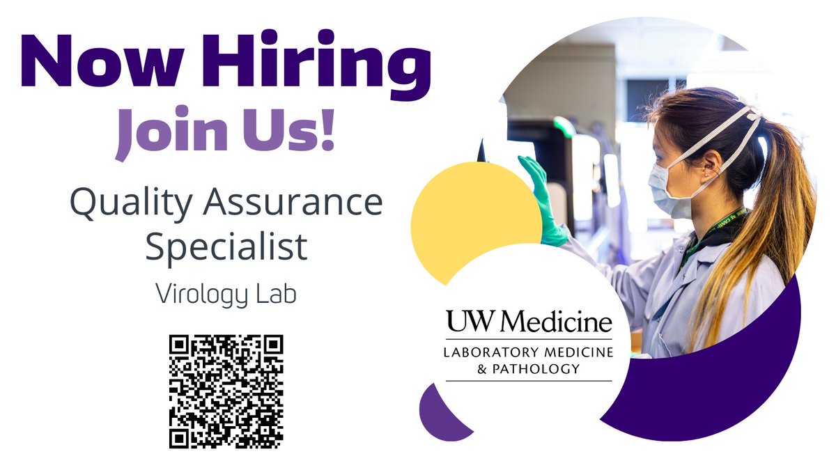 Seeking a #QualityAssuranceSpecialist to lead QA/QC efforts for clinical trials in our world class @UWVirology Lab. Apply today! tinyurl.com/4kemw89m