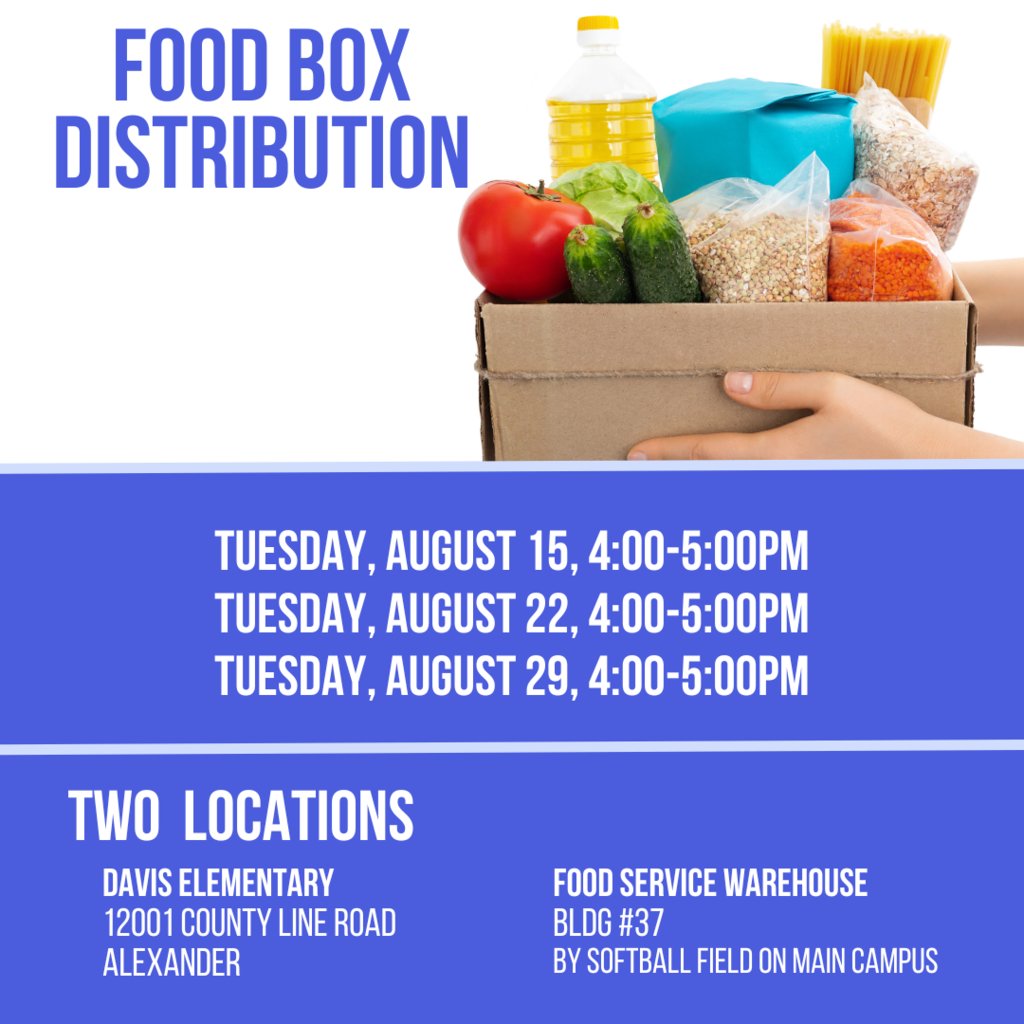 Bryant is partnering with Arkansas Foodbank to offer food boxes to low-income families with children in the district. Families must have at least one child approved for Free &amp; Reduced meals. Register for one or all three pickups at bit.ly/FoodBox2023.