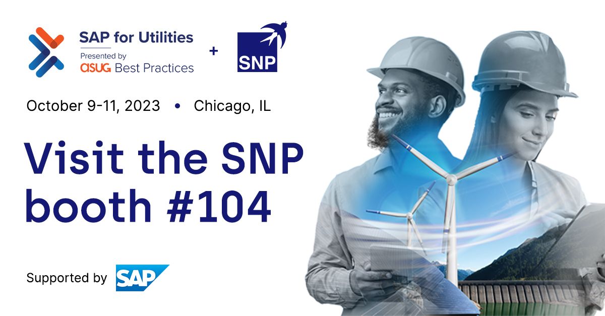 Register today for the 16th annual <a href="/ASUG/">かーたー</a>
SAP for Utilities Conference, Oct. 9–11, in Chicago. Visit us at booth 104 to learn how we can help you overcome technical downtimes with SNP's automation-driven solutions.   
Register here 👉🏻brnw.ch/21wBGaM
#ASUG #SAP #Utilities