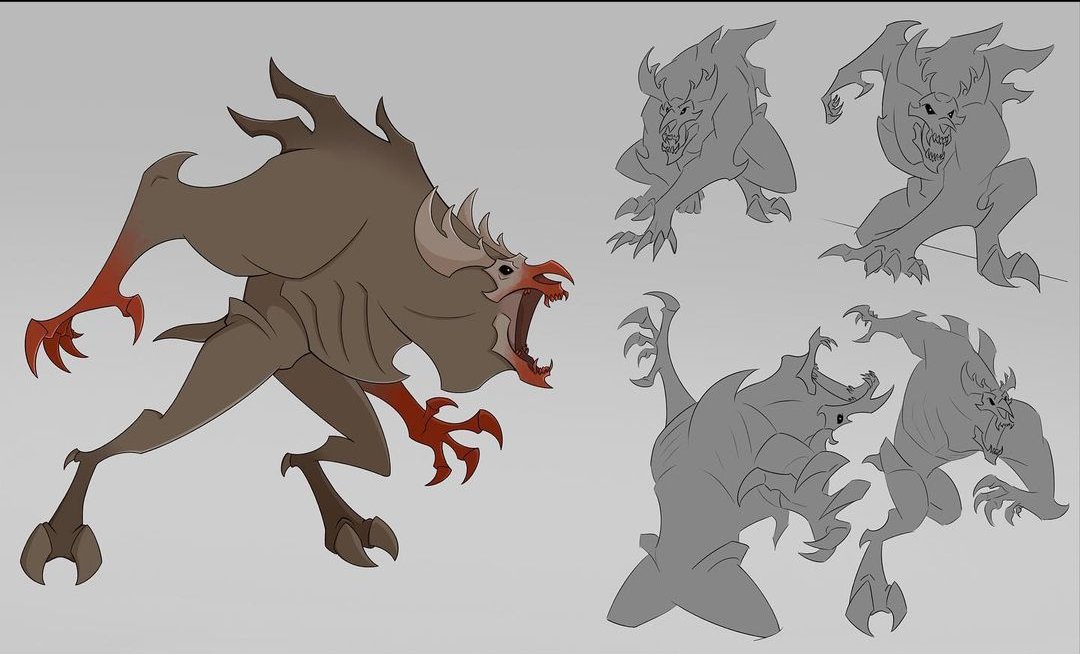 Working on reference sheet of a monster^^