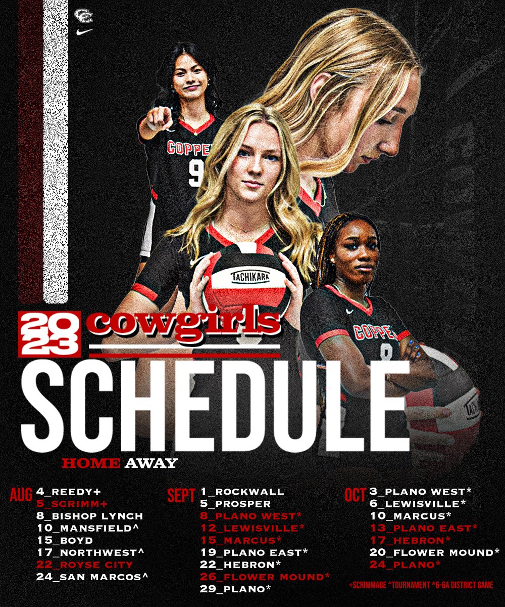 CowgirlsVB's tweet photo. Posting this just to pin it 😈

Mark those Calendars!

@CoppellHigh @CoppellSports1 @starlocalmedia https://t.co/FMBnU6tRBL