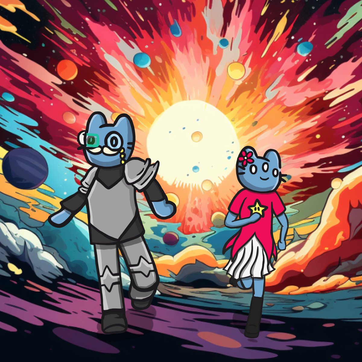 ProfSpaceKnight's tweet image. Everyone needs a friend who will call and say: 

“Get dressed, we’re going on an adventure!” 😸🌌⚔️