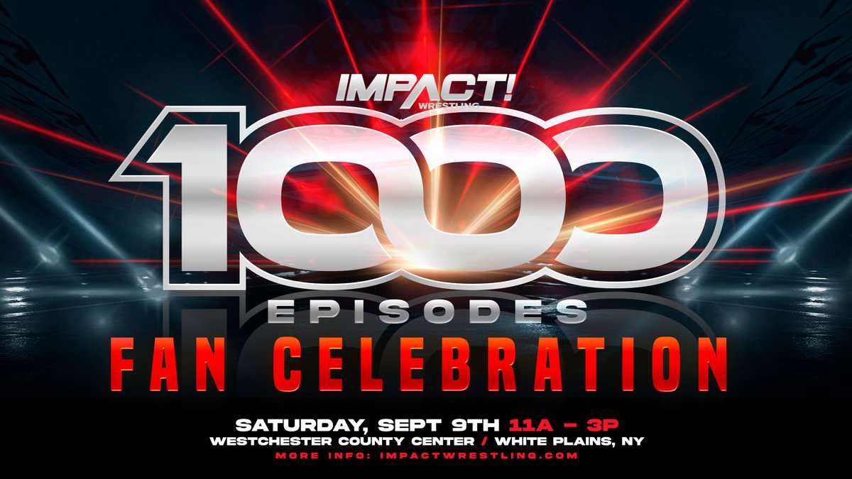 BREAKING: An #IMPACT1000 Fan Celebration is coming to White Plains on September 9 with free admission for all #IMPACT1000 tickets holders featuring The Beautiful People, Team 3D, @MeanQueenK, @theodbbam, @dlobrown75, @THETOMMYDREAMER and more! DETAILS: impactwrestling.com/2023/08/15/cel…