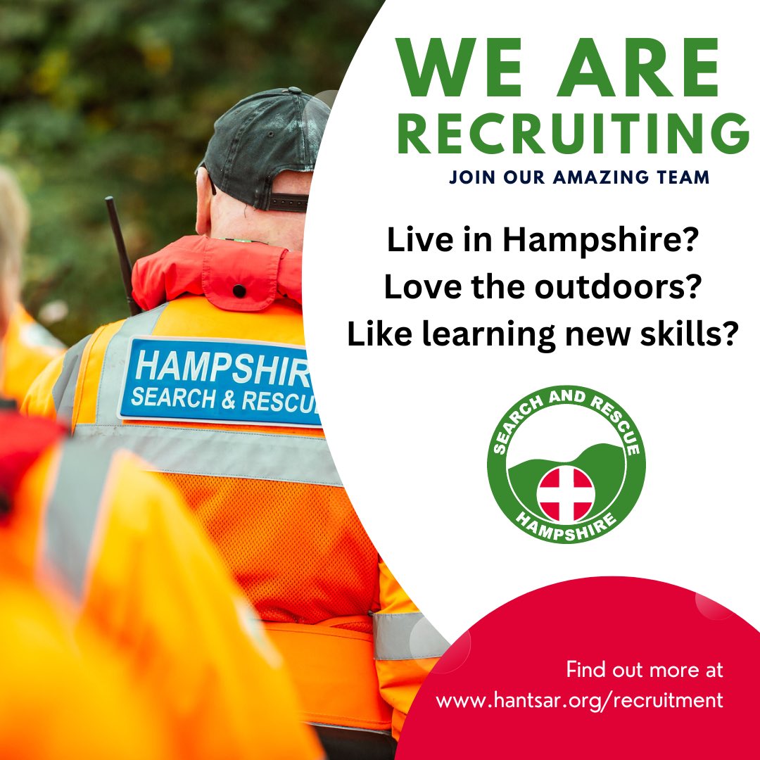 Applications are now open for our next volunteer intake!

Find out about how you can volunteer and what is involved by searching our website.

hantsar.org/recruitment

#volunteer #Hampshire #hantsar20 #hantsar